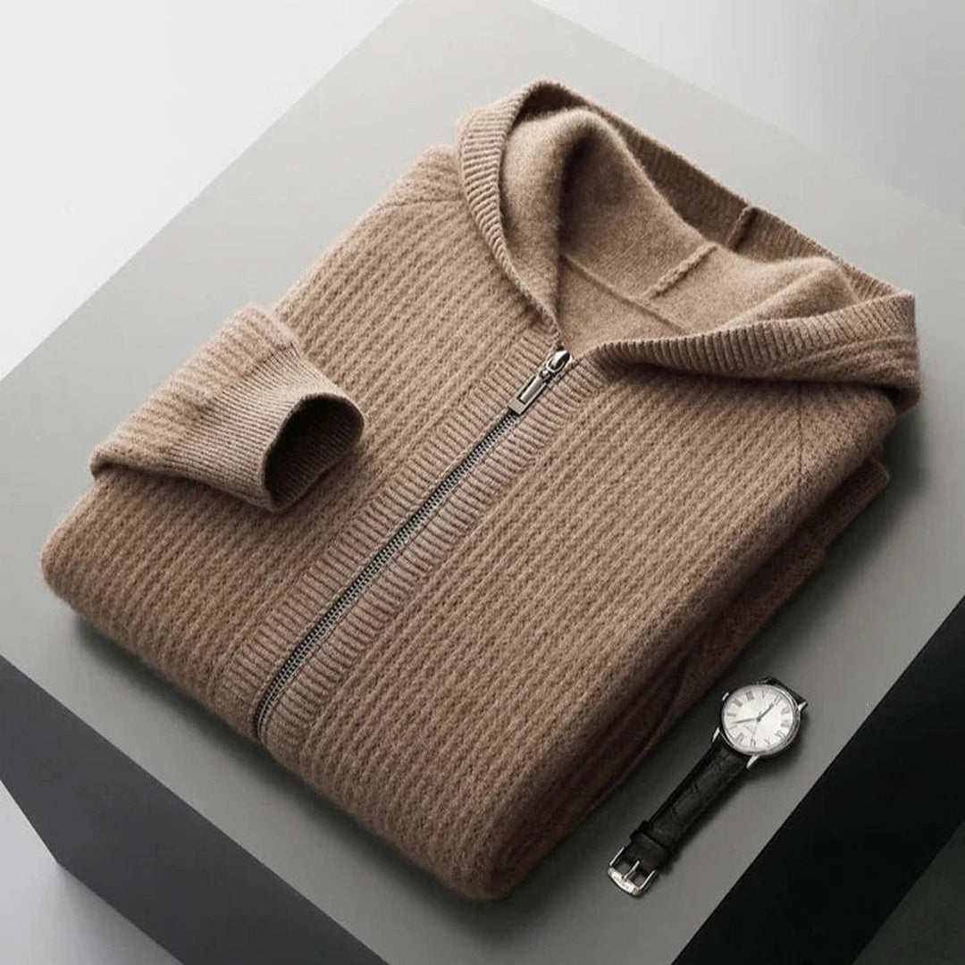 Men's Cashmere Zip-Through Hoodie – Lightweight Luxury Layer