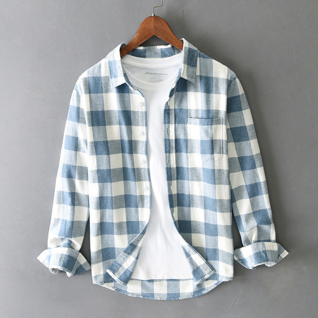 Men's Brushed Cotton Plaid Shirt – Soft Buffalo Check Layering
