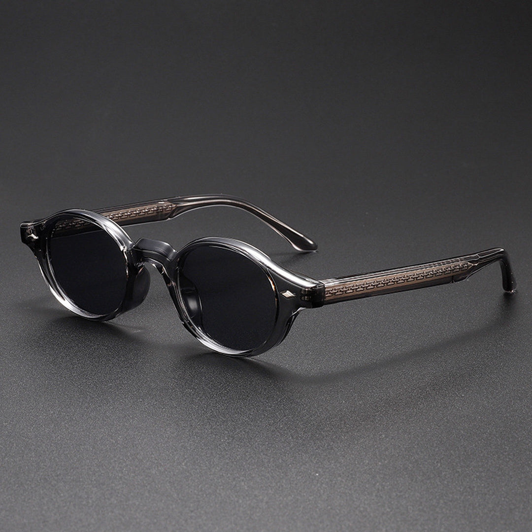Men's Retro Oval Sunglasses – Lightweight UV400 Acetate Frame