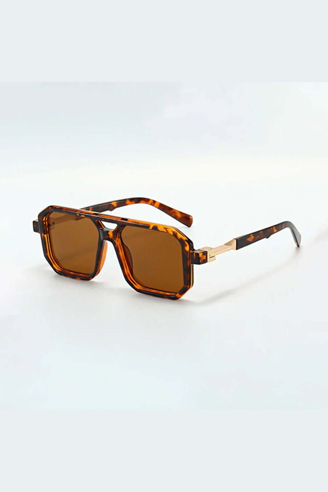 Men's Leopard Print Sunglasses – UV400 Lightweight Angular Frames