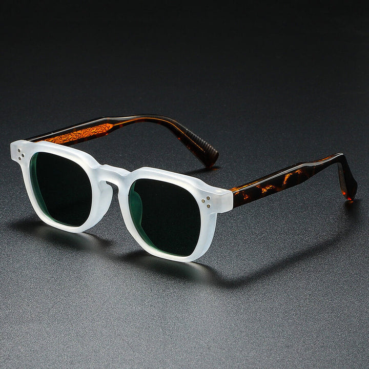 Men's Retro Acetate Sunglasses – Polarised UV400 Lenses