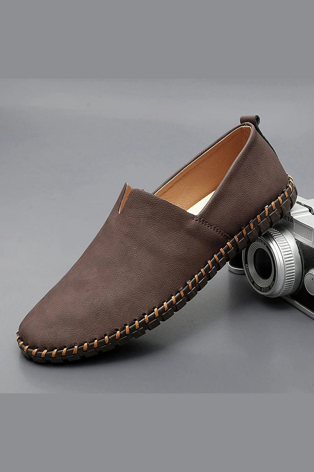 Men's Leather Loafers – Cushioned Slip-On Smart Casual Shoes