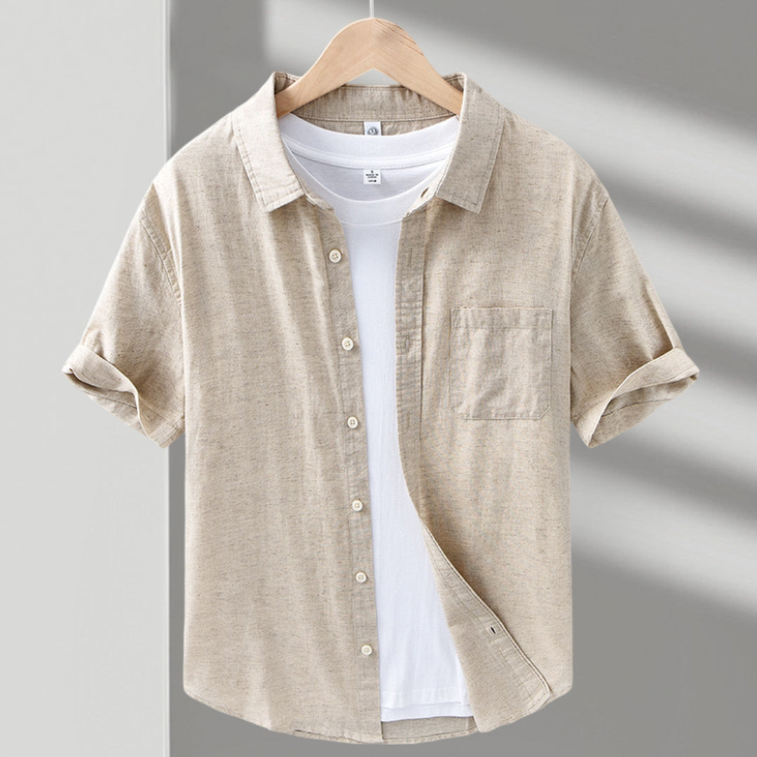 Men's Cotton-Linen Shirt – Relaxed Fit Casual Summer Shirt