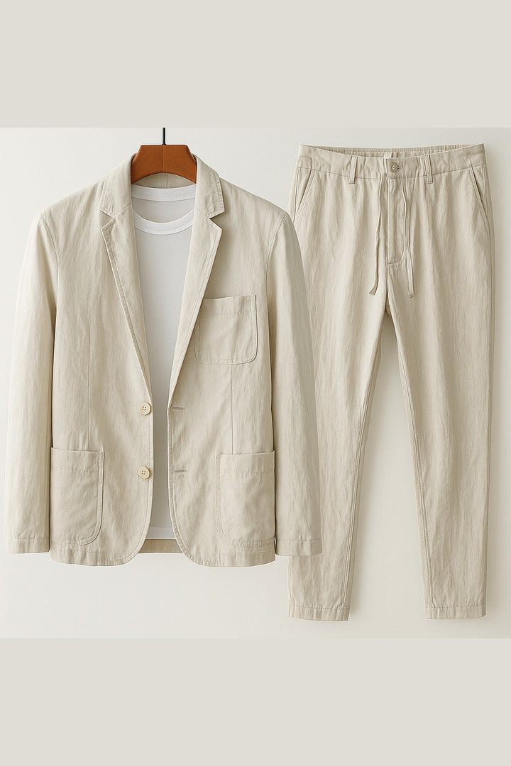 Men's Linen Blend Tailored Set – Amalfi Blazer & Trousers