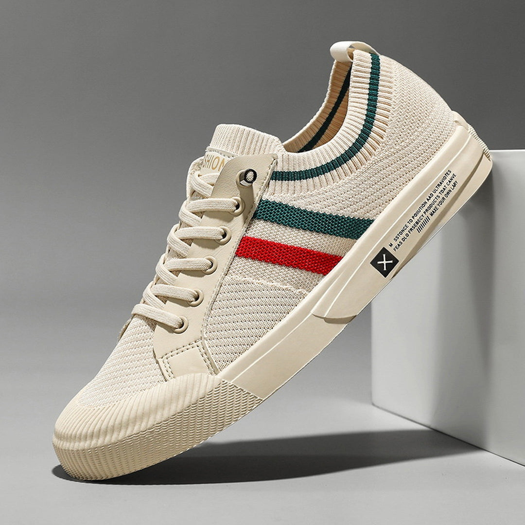 Men's Knit Trainers – Breathable Striped Sneakers for All-Day Wear