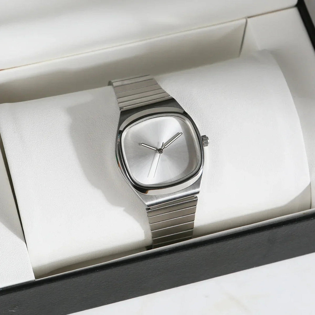 Men's Stainless Steel Square Watch – Urban Minimalist Design