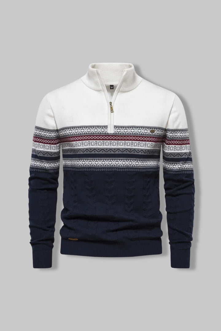 Men's Everest Cable Knit Quarter Zip Jumper – Alpine Warmth