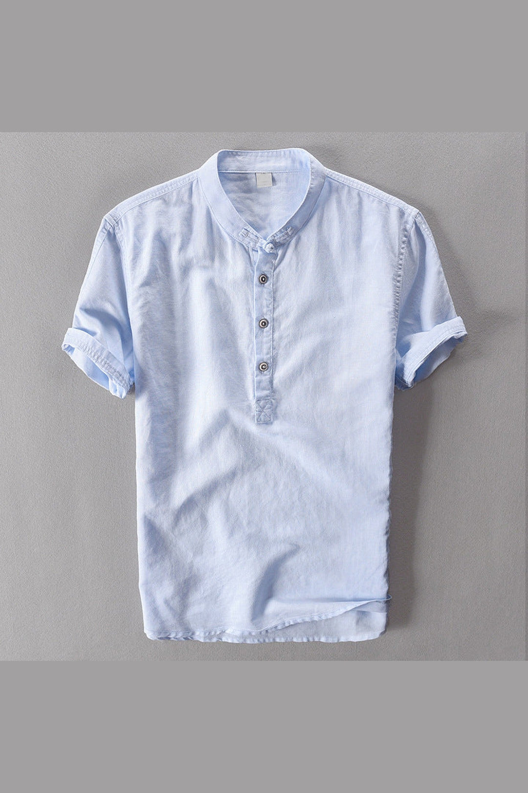 Men's Short Sleeve Linen Shirt – Breathable Summer Button-Down