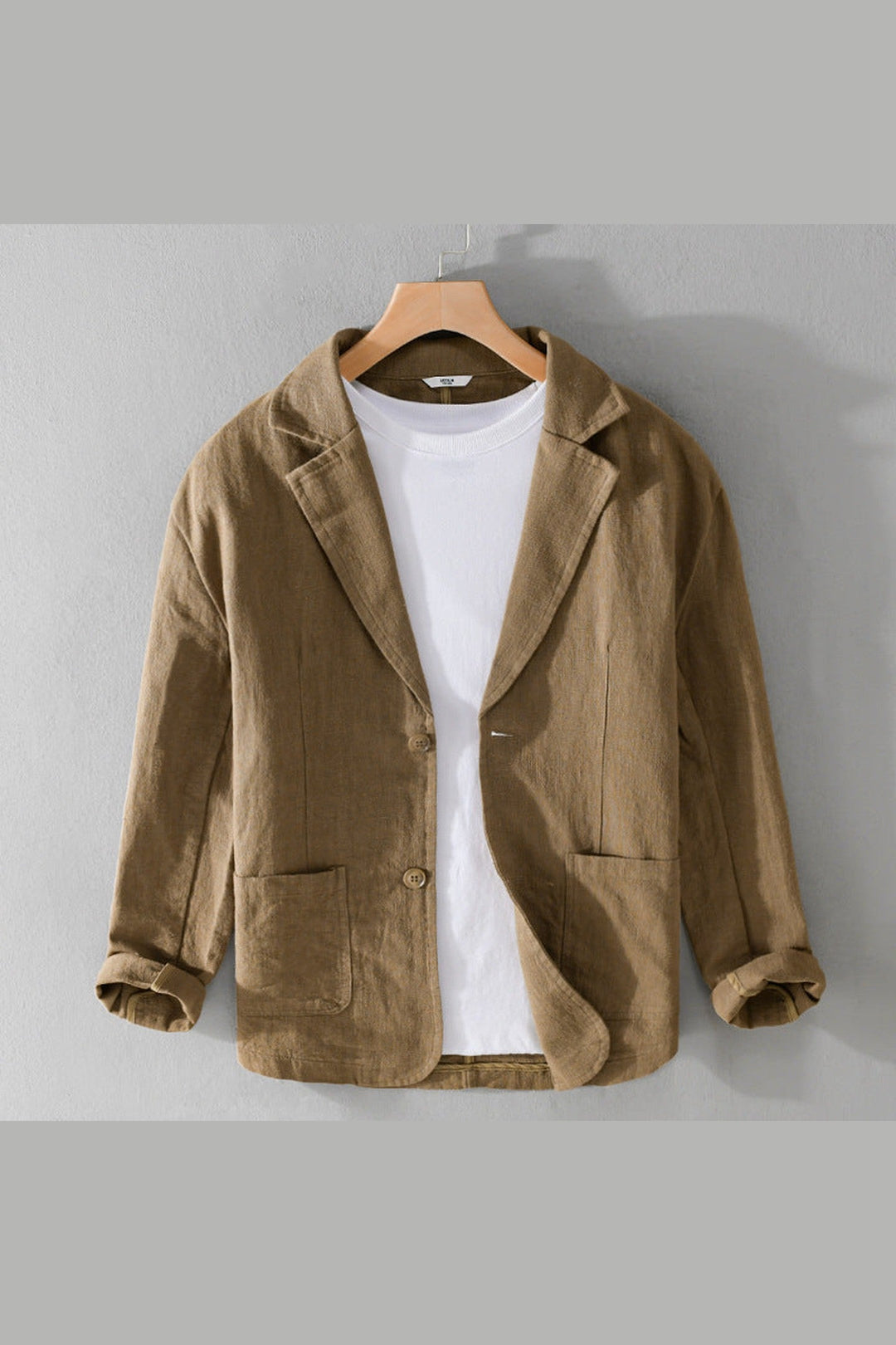 Men's Linen Blend Jacket – Relaxed Garment-Dyed Summer Layer