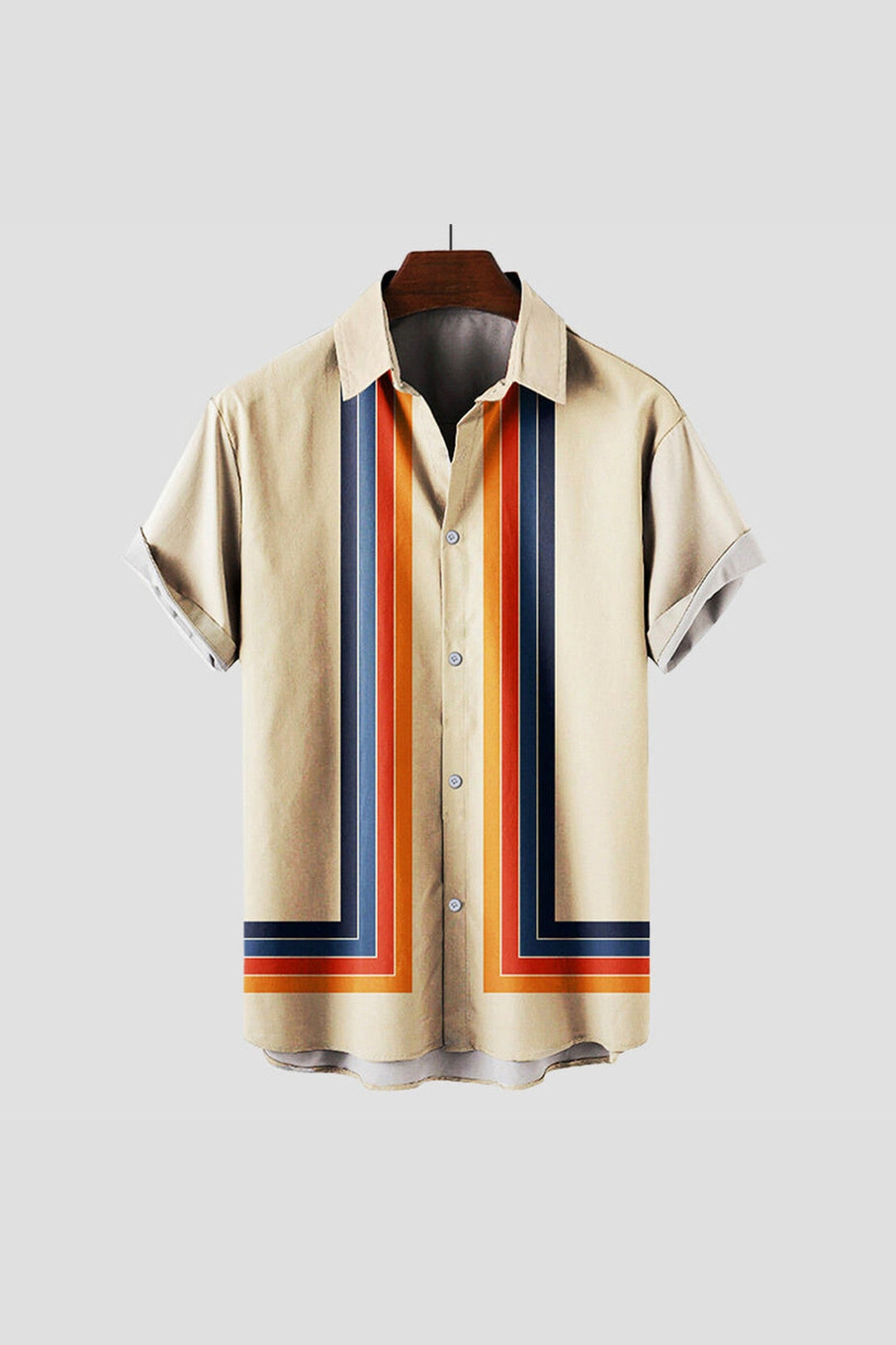 Men's Striped Retro Shirt – Breathable Anti-Wrinkle Summer Shirt
