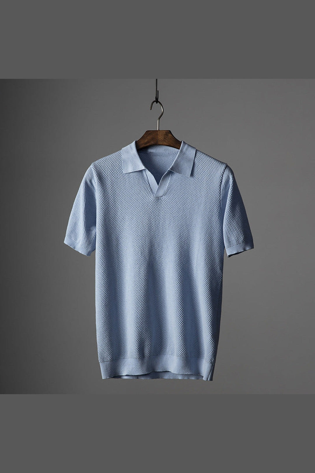 Men's Knitted Polo Shirt – Massimo Breathable Short Sleeve Top