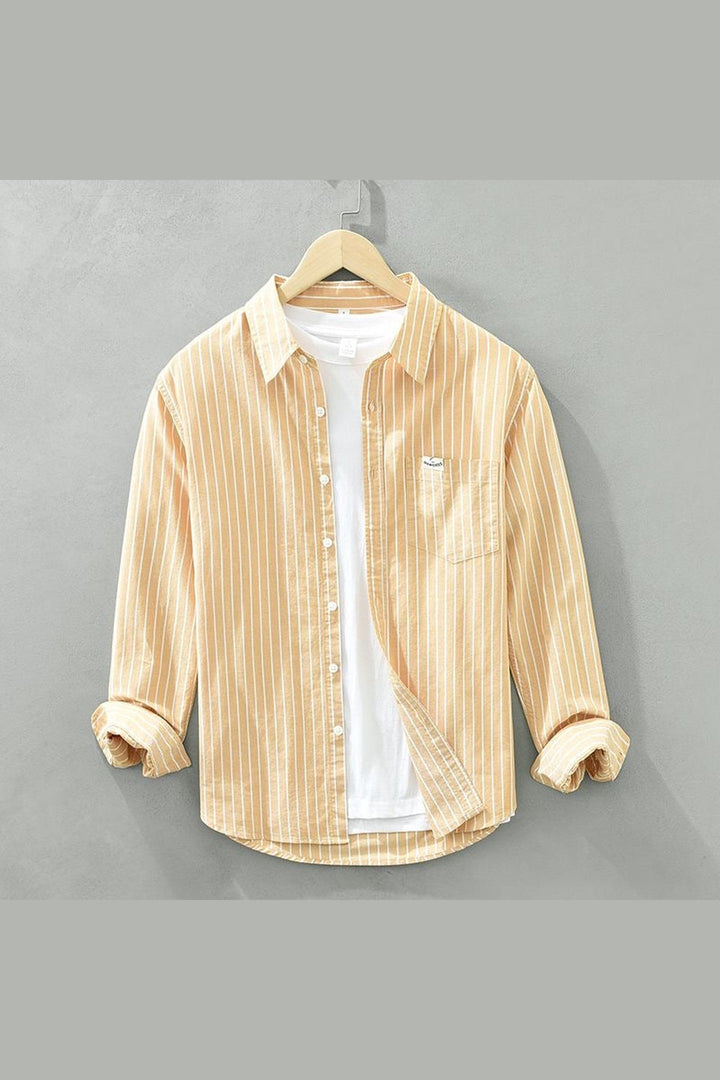 Men's Striped Linen Shirt – Breton Maritime Summer Style