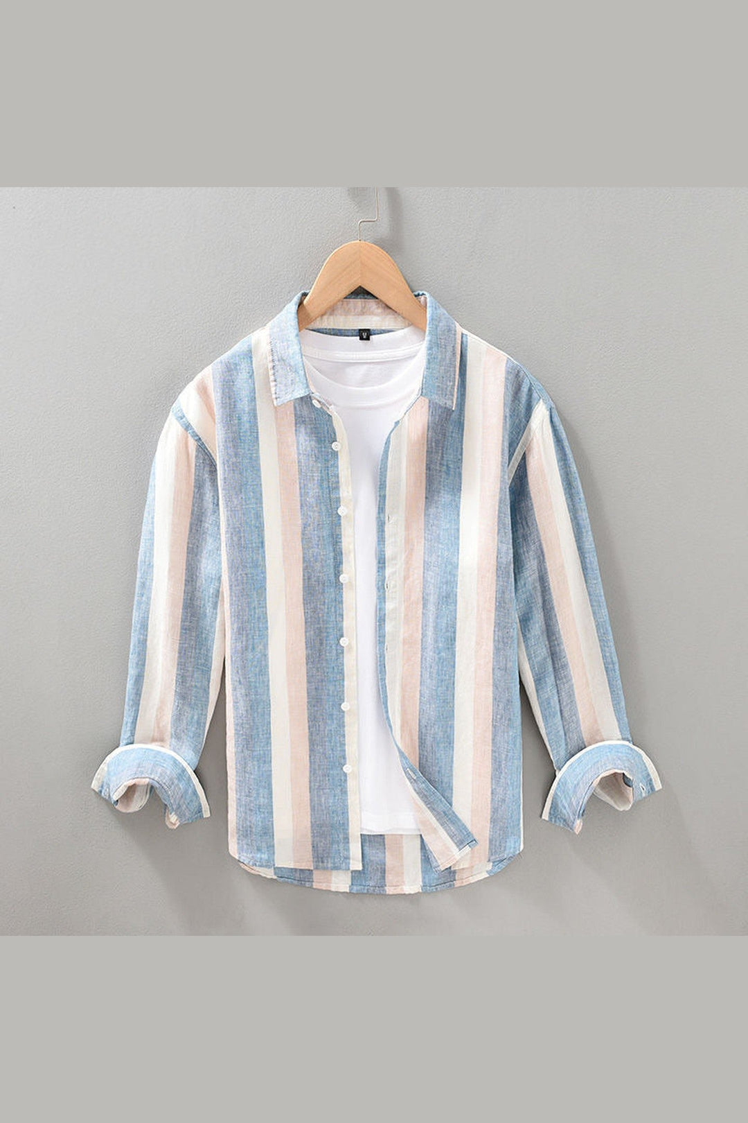 Men's Lucas Striped Linen Shirt – Breathable Summer Style