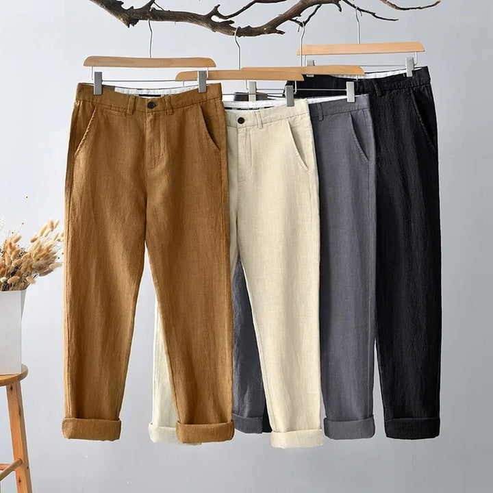 Men's Hemp Blend Straight Leg Trousers – Relaxed Summer Tailoring