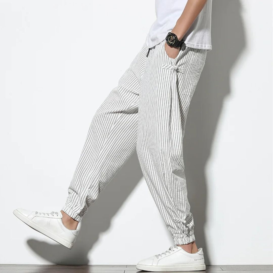 Men's Linen Blend Trousers – Amalfi Relaxed Drawstring Style