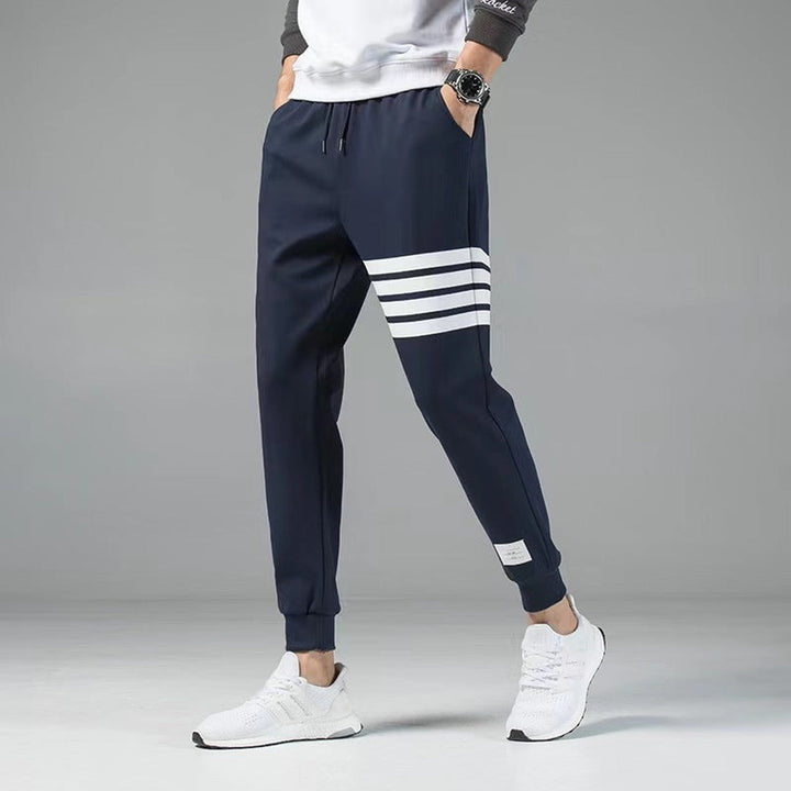 Men's Cotton Blend Joggers – Sienna Striped Track Trousers