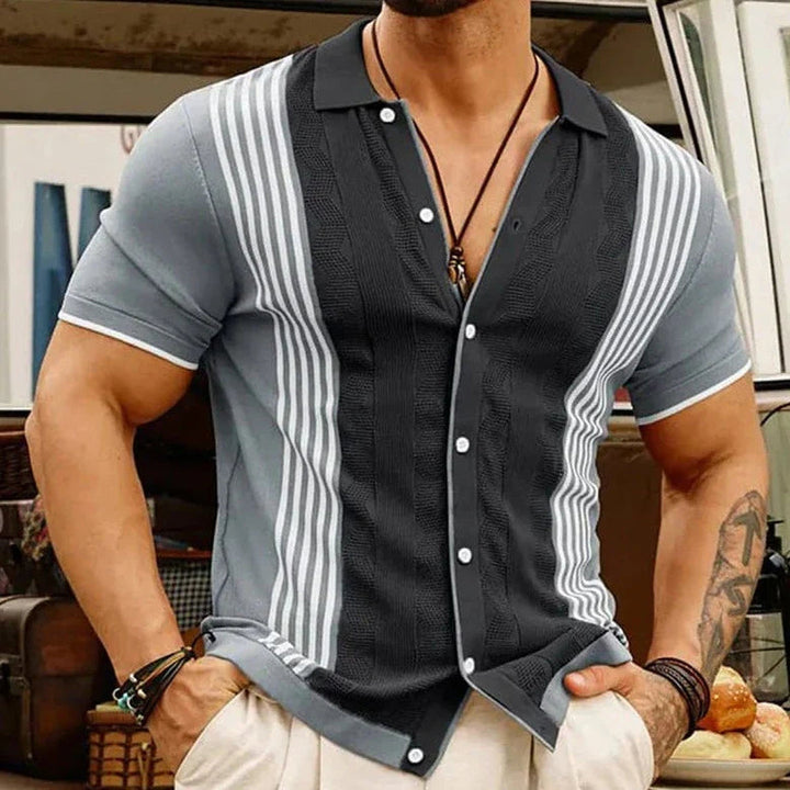 Men's Amalfi Striped Polo Shirt – Soft Tailored Riviera Style
