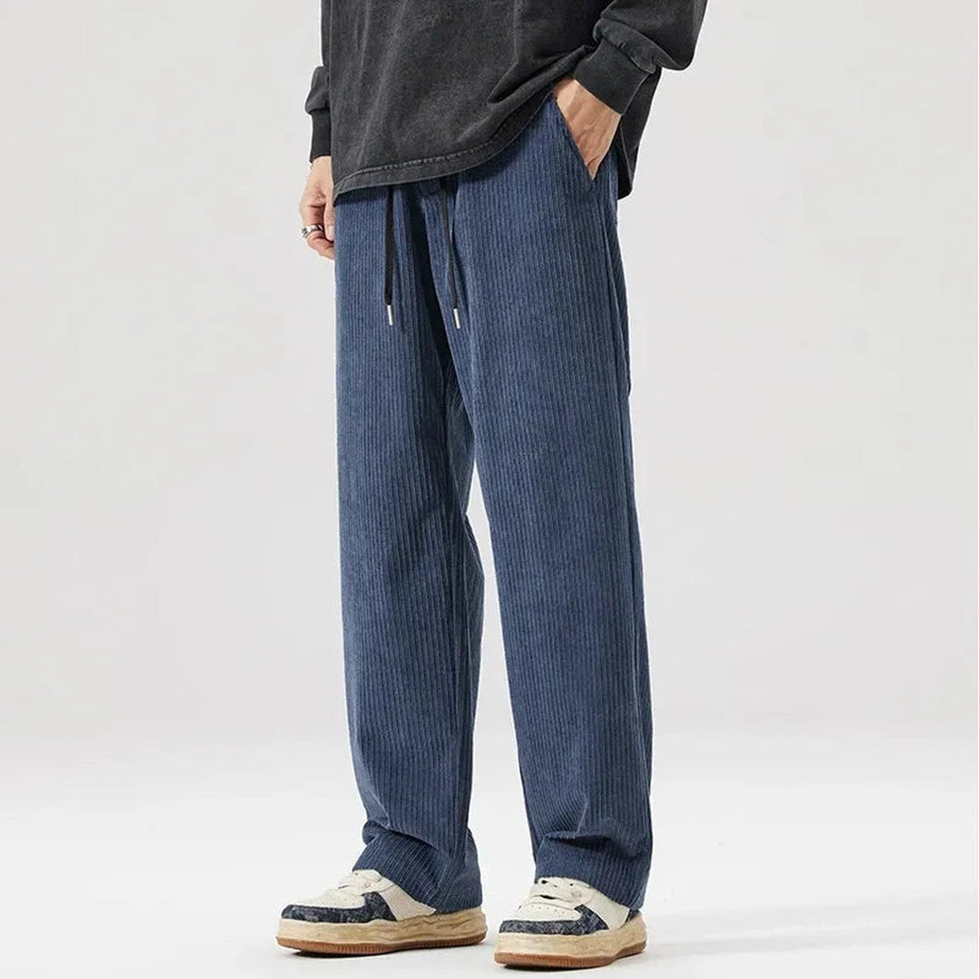 Men's Corduroy Lounge Trousers – Soft Relaxed Drawstring Comfort