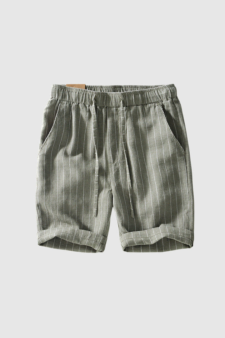 Men's Striped Linen Blend Shorts – Breathable Summer Style