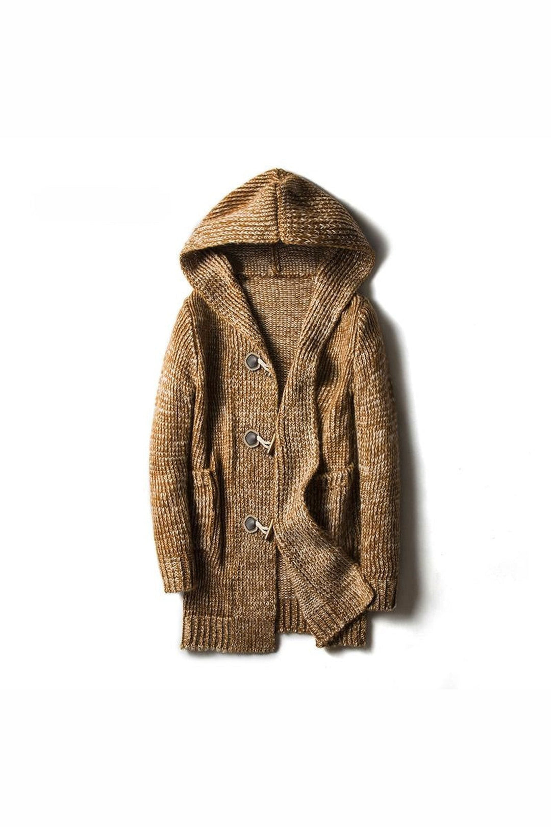 Men's Chunky Knit Hooded Toggle Cardigan – Cosy Winter Layering