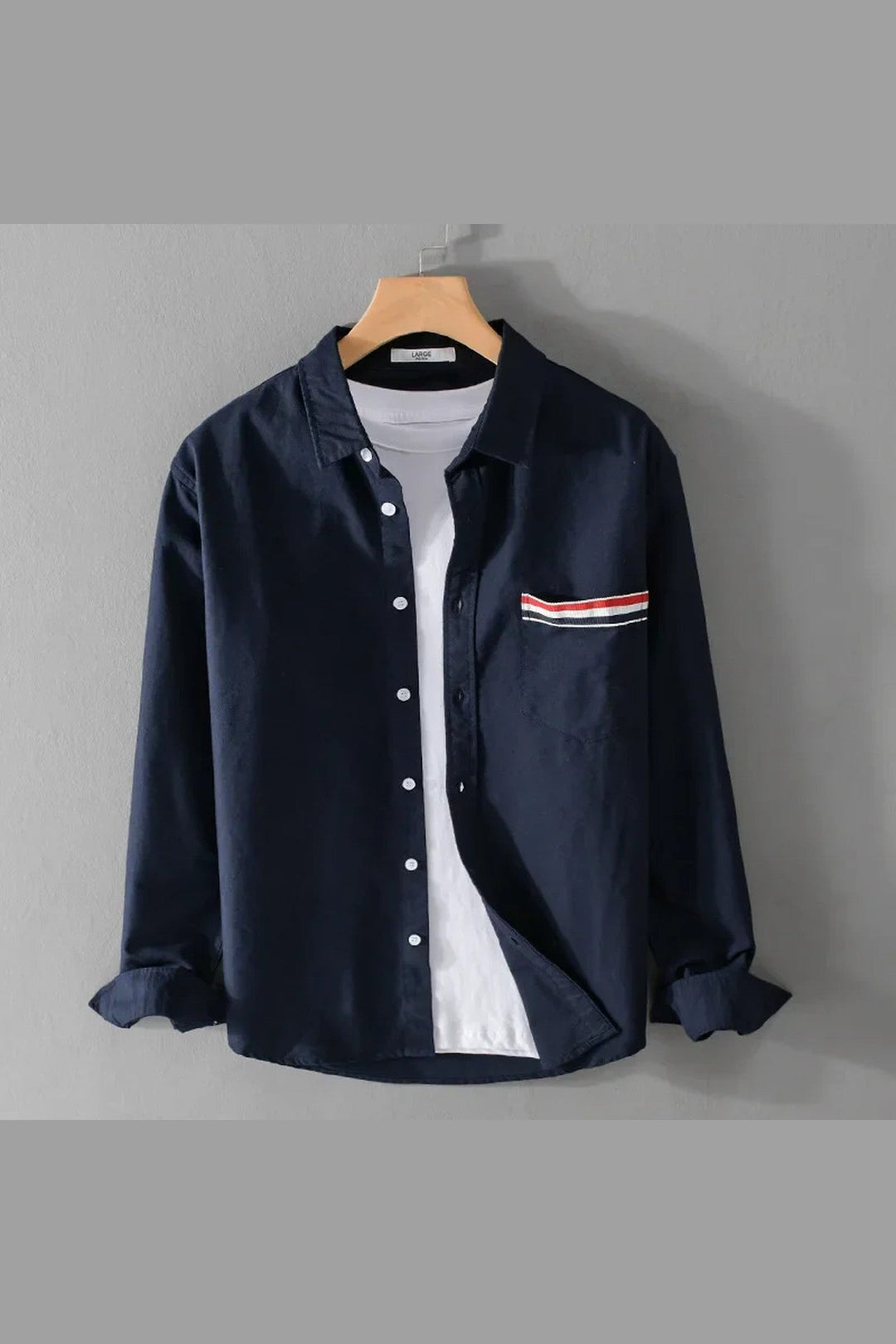 Men's Cotton Casual Shirt with Stripe Detail – Relaxed Weekend Fit
