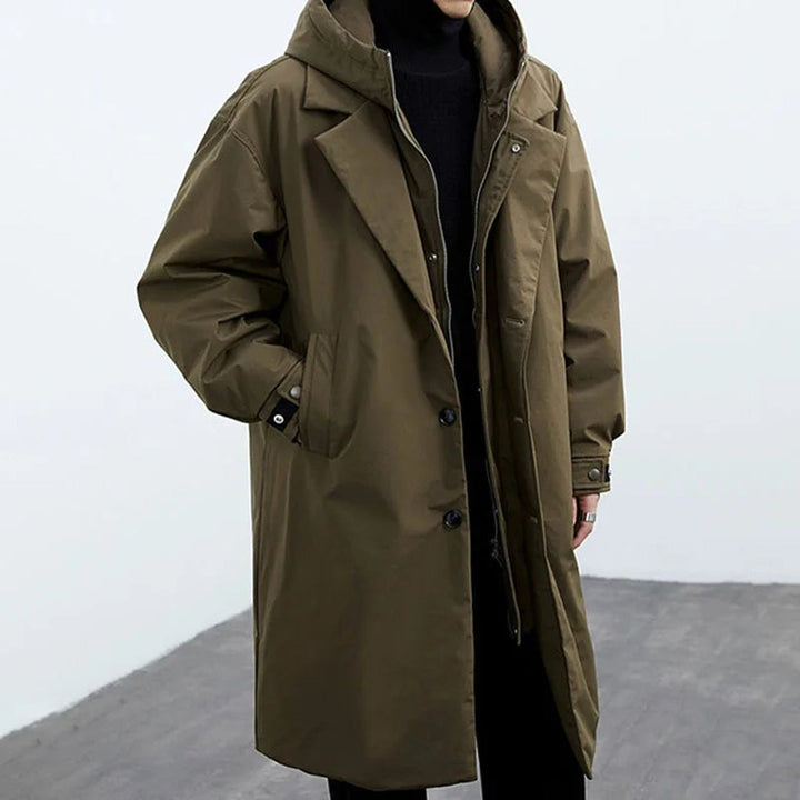 Men's Water-Resistant Overcoat – Streamlined Commuter Coat