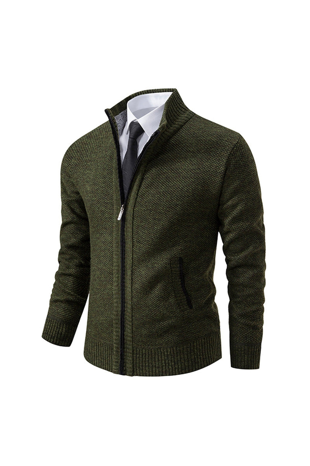 Men's Renzo Cotton-Blend Zip Jumper – Textured Knit Layering