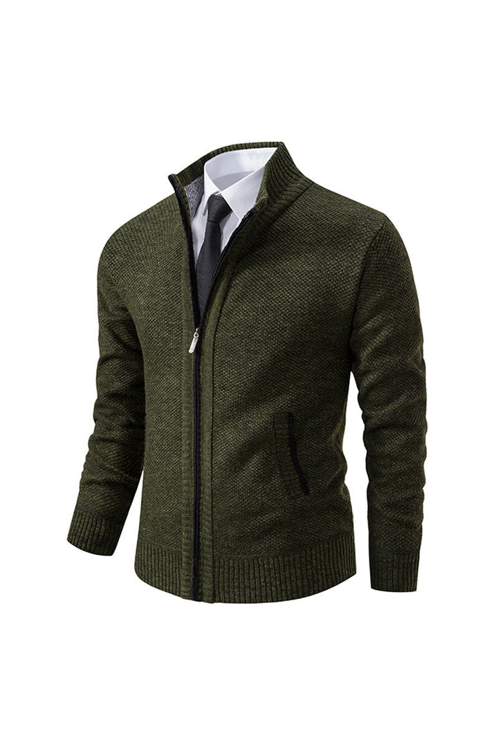 Men's Renzo Cotton-Blend Zip Jumper – Textured Knit Layering