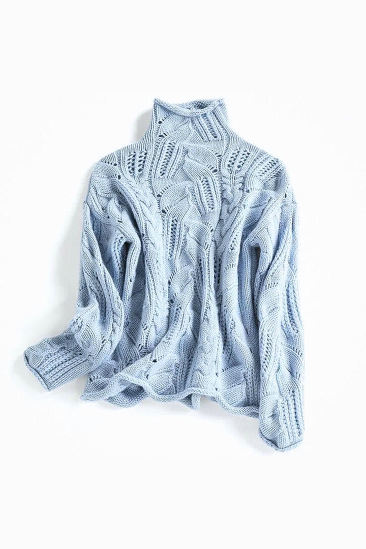 Women's Cashmere Cable Knit Turtleneck Jumper – Winter Layer