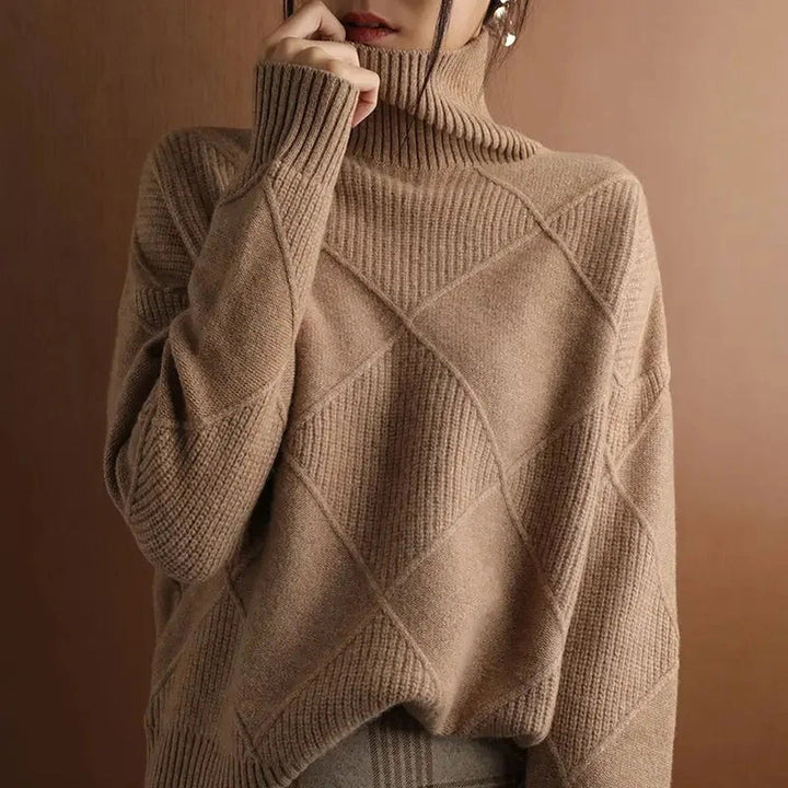 Women's Cable Knit Roll Neck Jumper – Soft Everyday Warmth