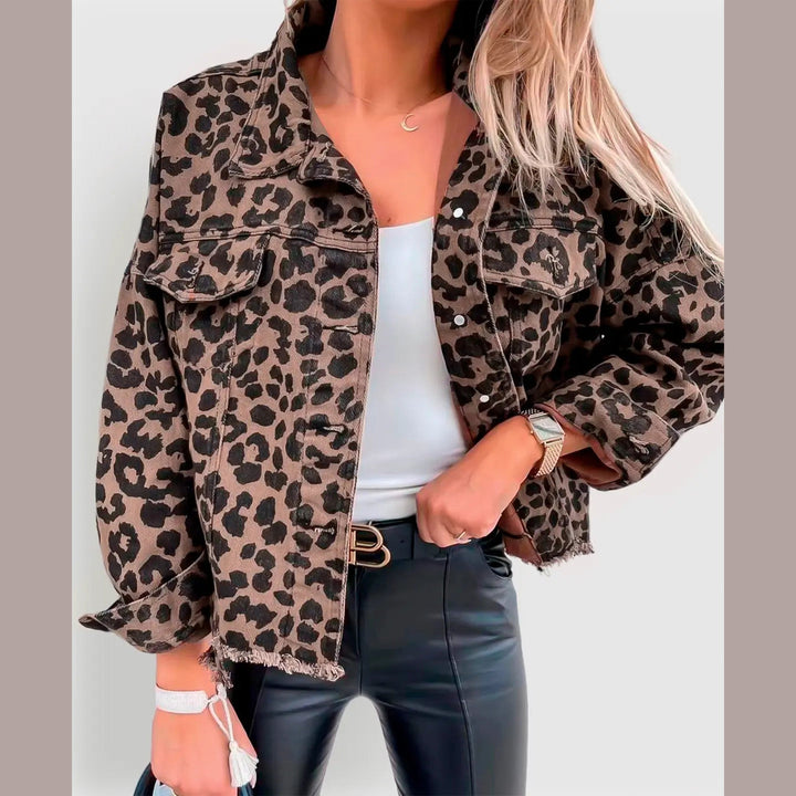 Women's Leopard Print Cotton Jacket – Tailored Statement Layer