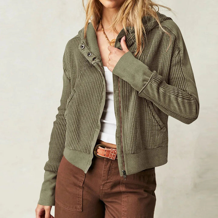 Women's Cropped Cotton Blend Hoodie – Soft Casual Layering