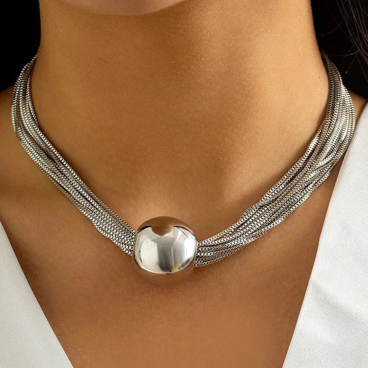 Women's Stainless Steel Moon Drop Pendant Necklace – Adjustable