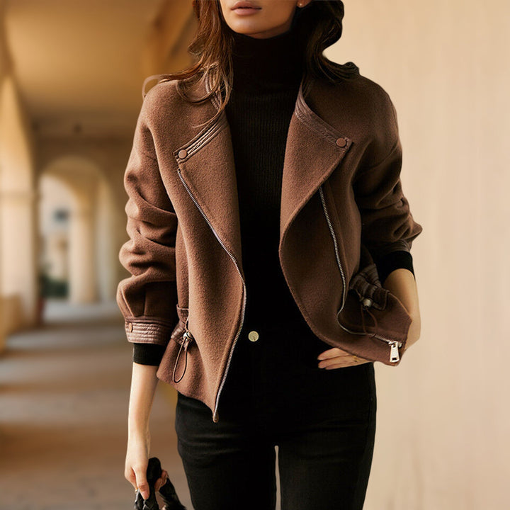Women's Sophie Vintage Sherpa Jacket – Leather Trim Warmth