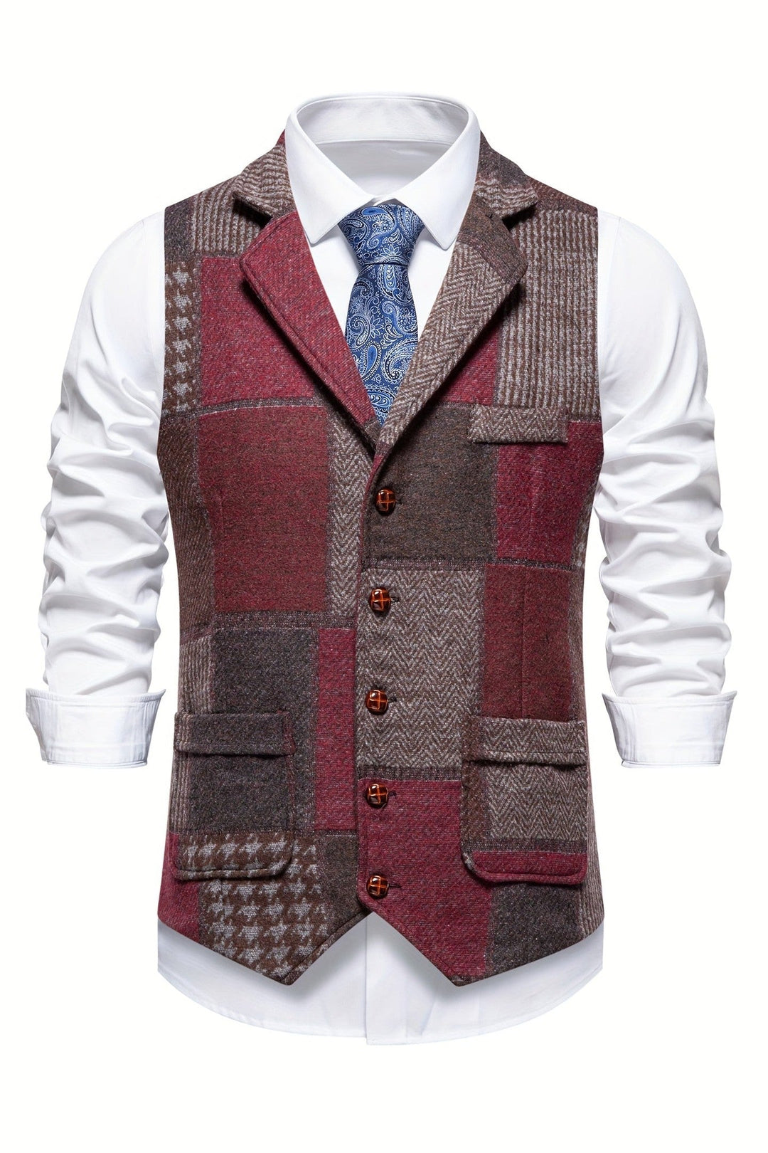 Men's Heritage Tweed Gilet – Herringbone Waistcoat for Smart Occasions