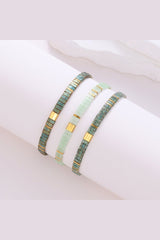 Women's Luna Beaded Bracelet Set – Miyuki Glass Beads, Soft Green