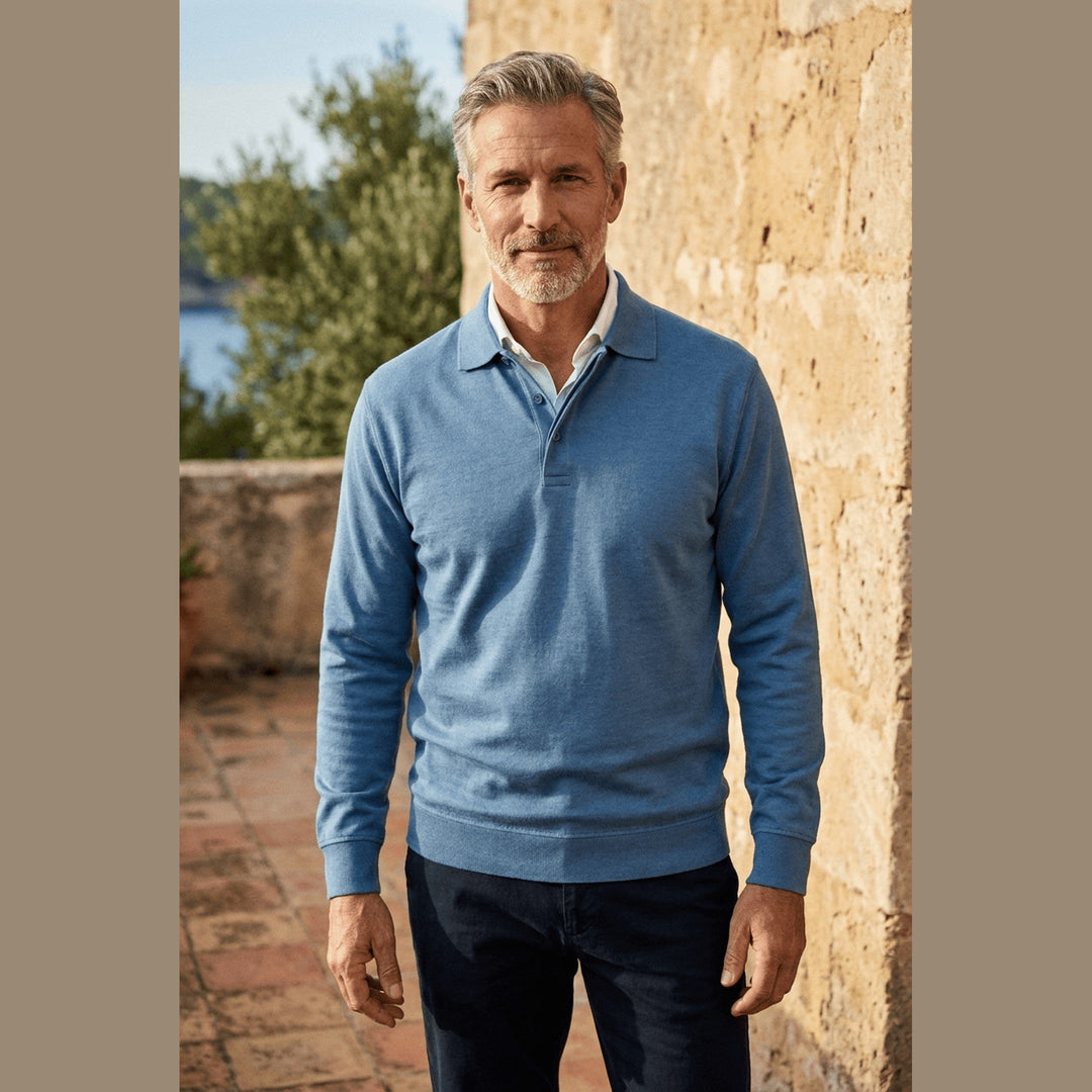 Men's Alvin Cotton Knit Polo Shirt – Textured Smart-Casual