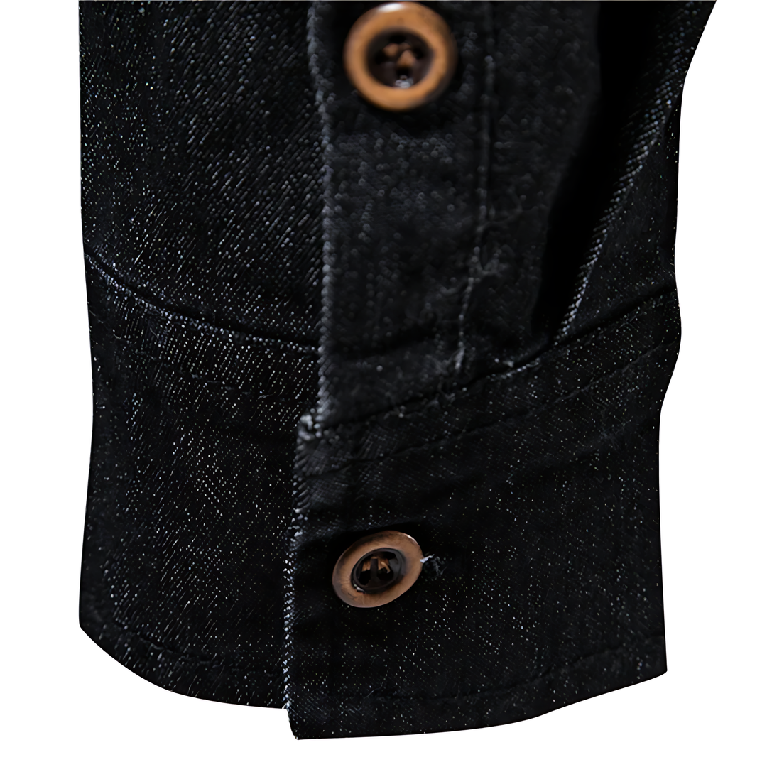 Men's Cotton Denim Shirt – Slim Fit Smart-Casual Button-Down – view 9