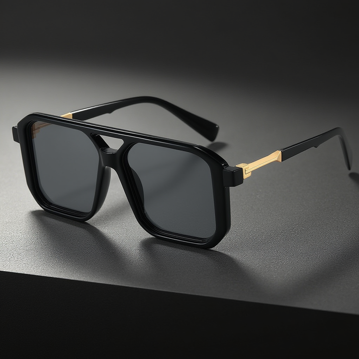 Men's Leopard Print Sunglasses – UV400 Lightweight Angular Frames – view 3