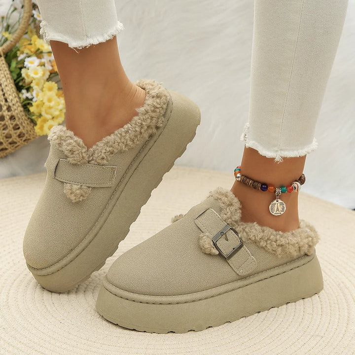 Women's Velvet Plush Slippers – Cosy Faux Suede House Shoes