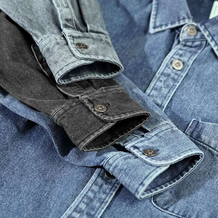 Men's Stone-Washed Denim Shirt – Relaxed Casual Layering – view 5