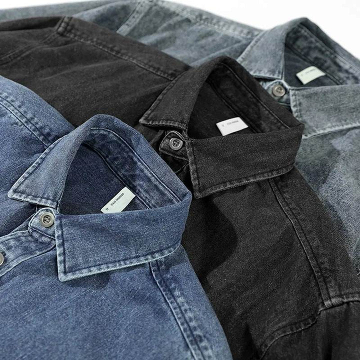 Men's Stone-Washed Denim Shirt – Relaxed Casual Layering – view 6