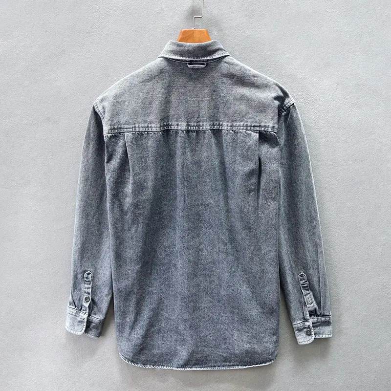 Men's Stone-Washed Denim Shirt – Relaxed Casual Layering – view 2