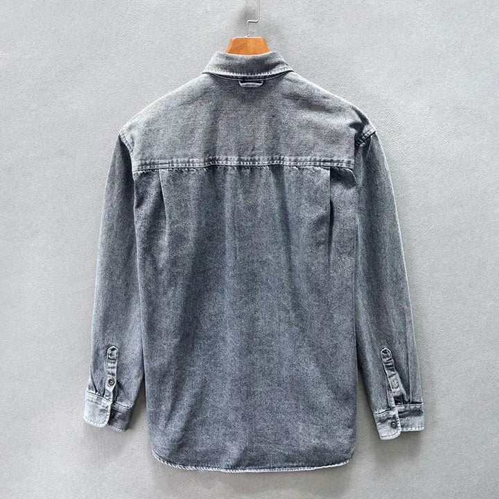 Men's Stone-Washed Denim Shirt – Relaxed Casual Layering – view 2
