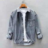 Men's Stone-Washed Denim Shirt – Relaxed Casual Layering