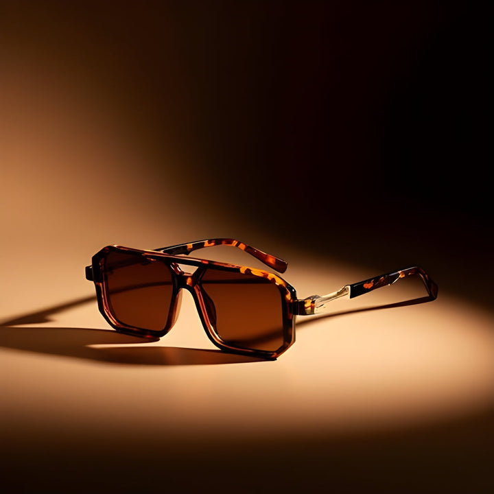 Men's Leopard Print Sunglasses – UV400 Lightweight Angular Frames – view 6