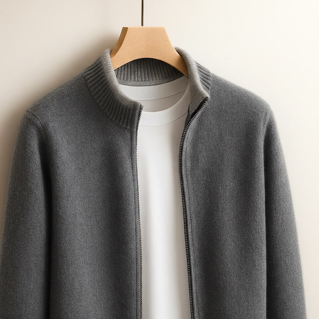 Men's Merino Wool Full-Zip Cardigan - Smart Layering Knit – view 5