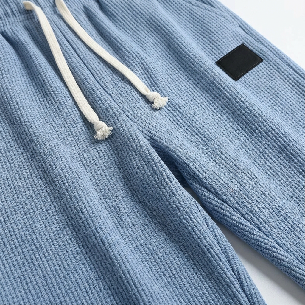 Men's Waffle-Knit Cotton Trousers - Relaxed Casual Joggers – view 2