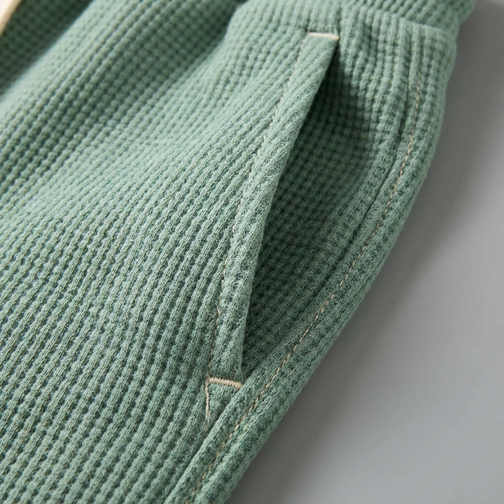 Men's Waffle-Knit Cotton Trousers - Relaxed Casual Joggers – view 7
