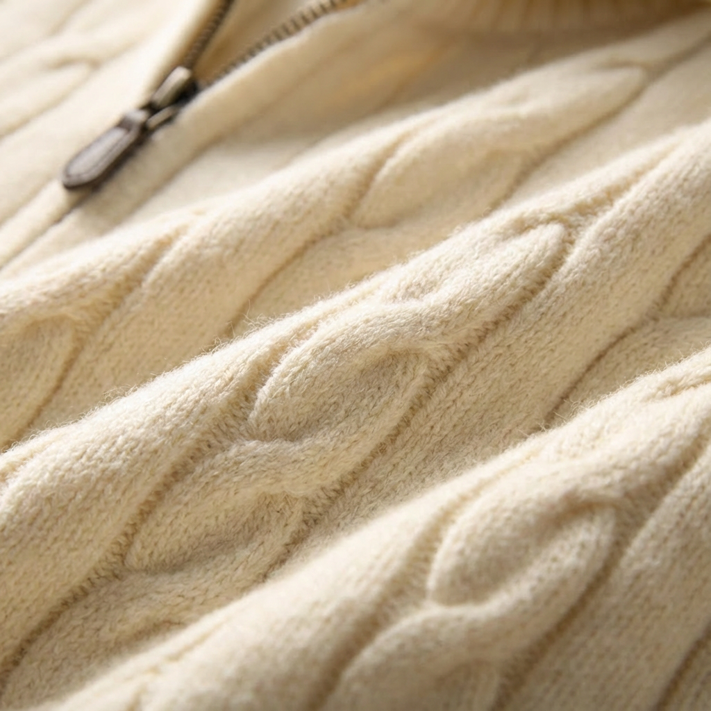 Men's Cable-Knit Half-Zip Jumper – Stand-Collar Sweater – view 2